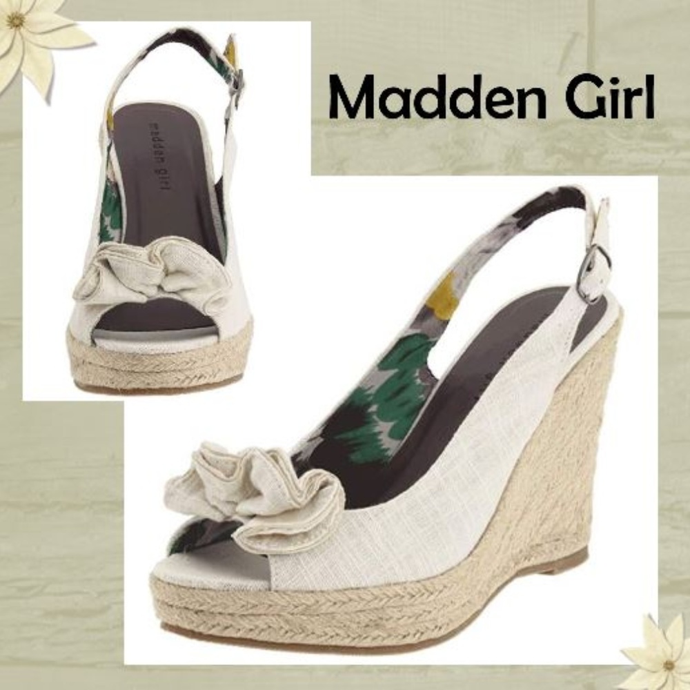 Madden Girl LOKOMO Cream Sling-Back Espadrilles